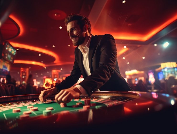 Tampilan studio Live Blackjack di pejuangkasino dengan dealer profesional dan meja permainan